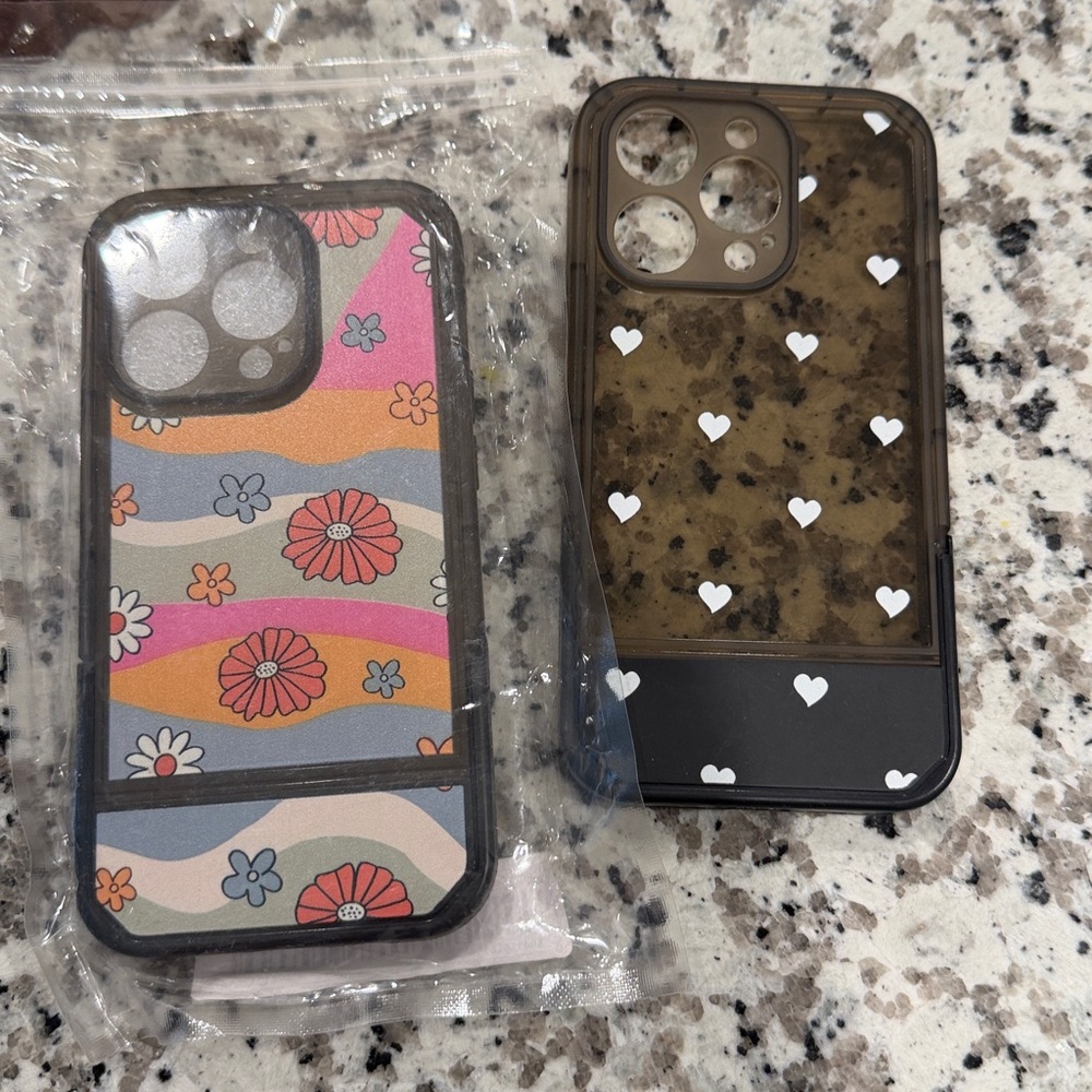 Floral and Heart Patterned Phone Cases